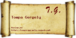 Tompa Gergely névjegykártya